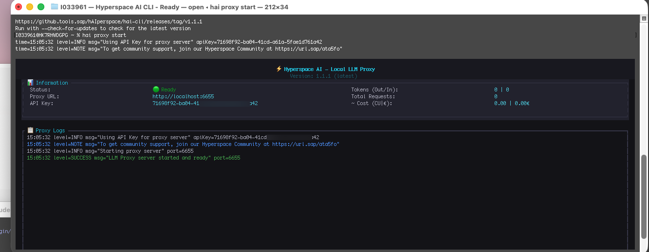 HAI Proxy started successfully
