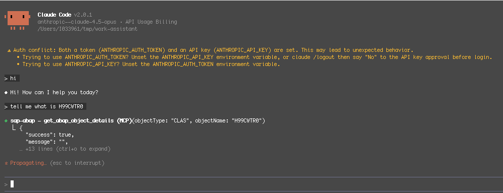 Claude Code started successfully